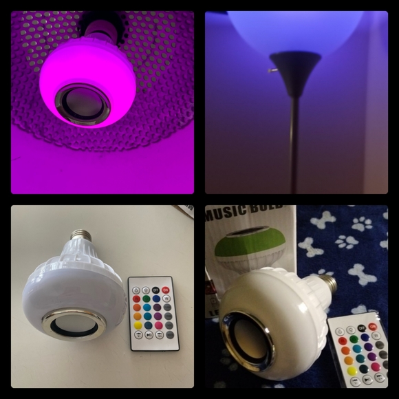 Remote control multicolored LED light bulb plays music. Bluetooth light w music - Picture 12 of 12